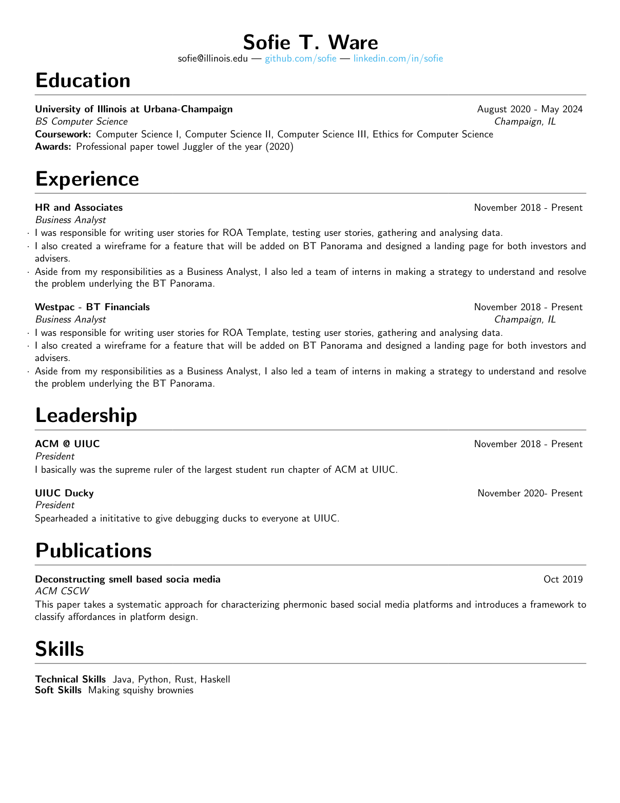 demo resume